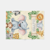 Personalized Animal Blanket with Name Fleecedecke (Vorderseite (Horizontal))