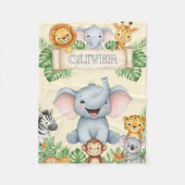 Personalized Animal Blanket with Name Fleecedecke (Vorderseite)