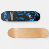 Personalized Anime  Black Cyan Samurai Skateboard (Horizontal)