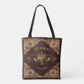 Personalized Antique Ex Libris Bookplate Polyester Tasche (Rückseite)