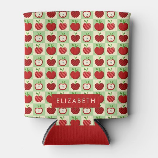 Personalized Apple Fall Check Cozy Teacher Cute Dosenkühler (Vorderseite)