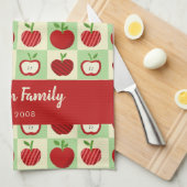 Personalized Apple Farmhouse Fall Family Decor Geschirrtuch (Viertel Falte)