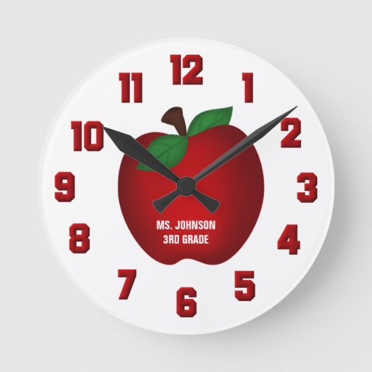 Personalized Apple Wall Clock Runde Wanduhr (Vorderseite)