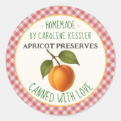 Personalized Apricot Preserves Canning Label Sheet Runder Aufkleber (Vorderseite)