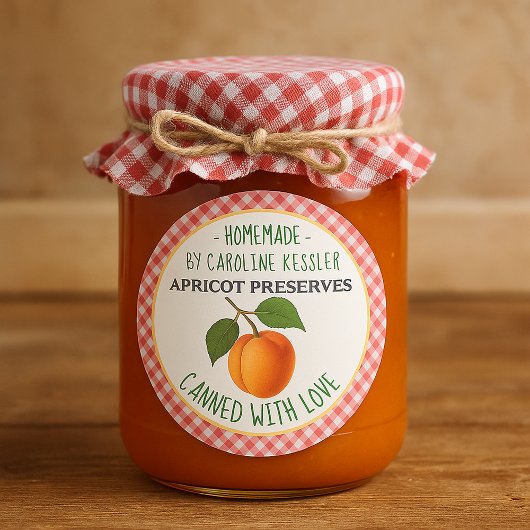Personalized Apricot Preserves Canning Label Sheet Runder Aufkleber