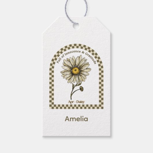 Personalized April Birth Month Flower Geschenkanhänger (Vorderseite)