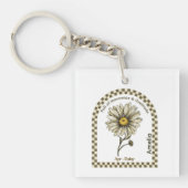 Personalized April Birth Month Flower Tote Bag Schlüsselanhänger (Vorderseite)