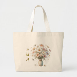 Personalized April Daisy Tote Bag Jumbo Stoffbeutel