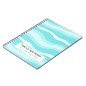 Personalized Aqua and White Wave Patterned Notizblock (Linke Seite)