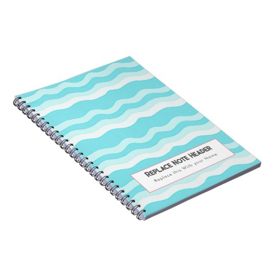 Personalized Aqua and White Wave Patterned Notizblock (Rechte Seite)