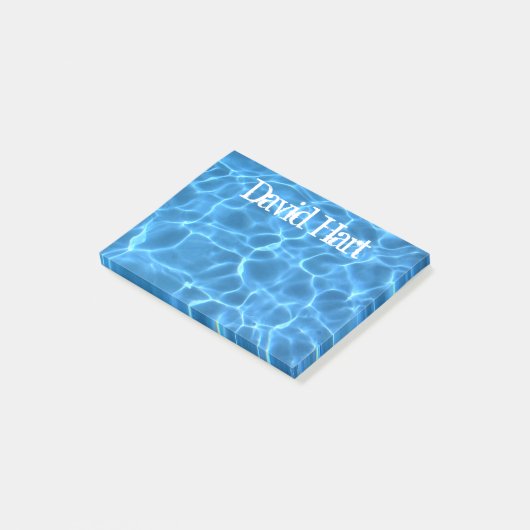 Personalized Aqua Blue Swimming Pool Post-it Klebezettel (angewinkelt)