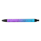 Personalized Aqua Blue Violet Shadow Glitter Kugelschreiber (Vorderseite)