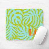 Personalized Aqua Palm Leaf Mouse Pad Mousepad (Mit Mouse)
