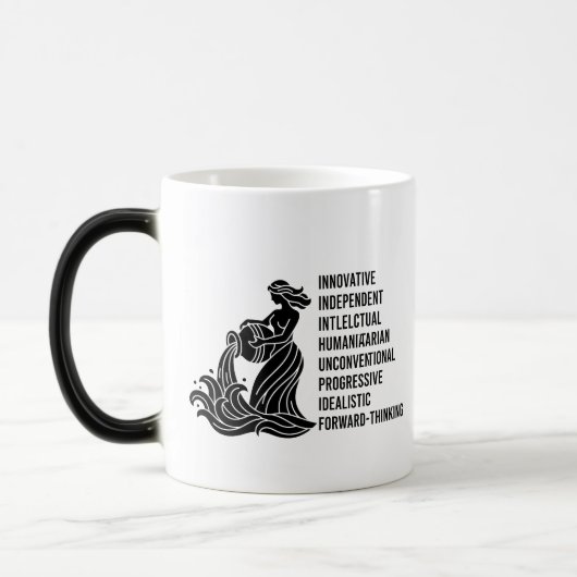 "Personalized Aquarius Zodiac sign, name ,traits Verwandlungstasse (Links)