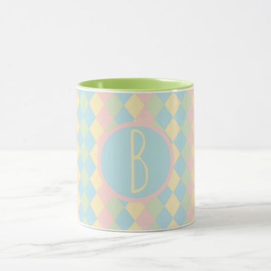 Personalized Argyle spring pastel colored pattern Tasse (Zentrum)