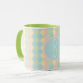 Personalized Argyle spring pastel colored pattern Tasse (Vorderseite Links)