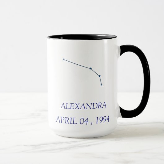 Personalized Aries Constellation Mug - Custom Zodi Tasse (Rechts)