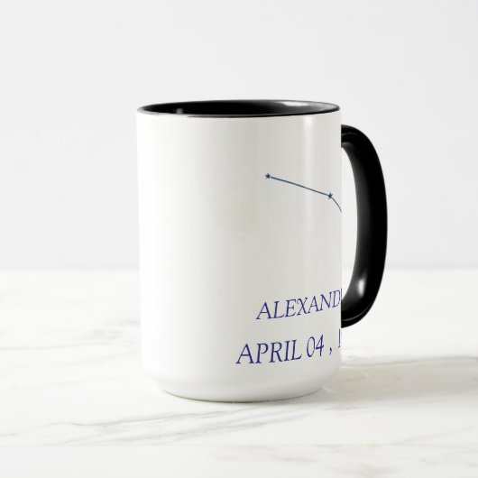 Personalized Aries Constellation Mug - Custom Zodi Tasse (VorderseiteRechts)