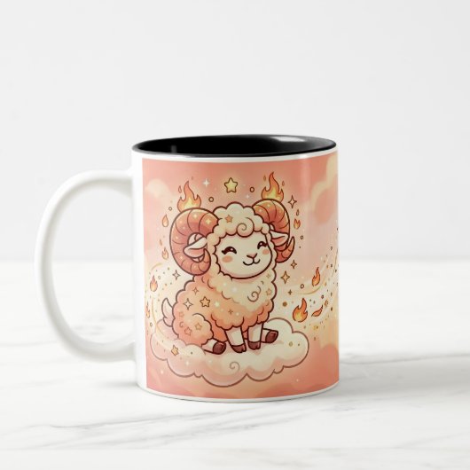 Personalized Aries Zodiac Mug Zweifarbige Tasse (Links)
