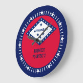 Personalized Arkansas State Flag Design on a Große Wanduhr (Winkel)
