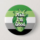 Personalized Aromantic AntiValentines Heart Button (Vorderseite)