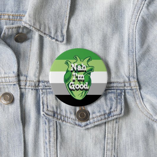 Personalized Aromantic AntiValentines Heart Button (Beispiel)