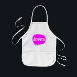 Personalized art and crafts apron for small kids kinderschürze<br><div class="desc">Personalized art and crafts apron for small kids. Cute paint splatter design with custom name of child. Cute Birthday party favour. Customizable color ie neon pink.</div>