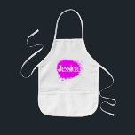 Personalized art and crafts apron for small kids kinderschürze<br><div class="desc">Personalized art and crafts apron for small kids. Cute paint splatter design with custom name of child. Cute Birthday party favour. Customizable color ie neon pink.</div>