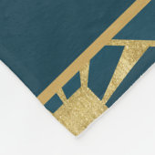 Personalized Art Deco Teal & Gold Geometric Name Fleecedecke (Ecke)