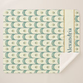 Personalized Art Deco Teal & Gold Geometric Sherpadecke (Vorderseite (Horizontal))
