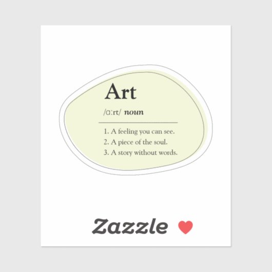 Personalized Art Dictionary Definition Sticker (Blatt)