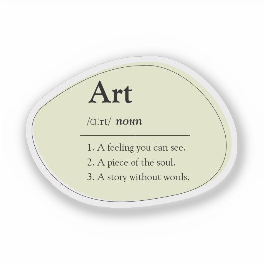 Personalized Art Dictionary Definition Sticker (Vorderseite)