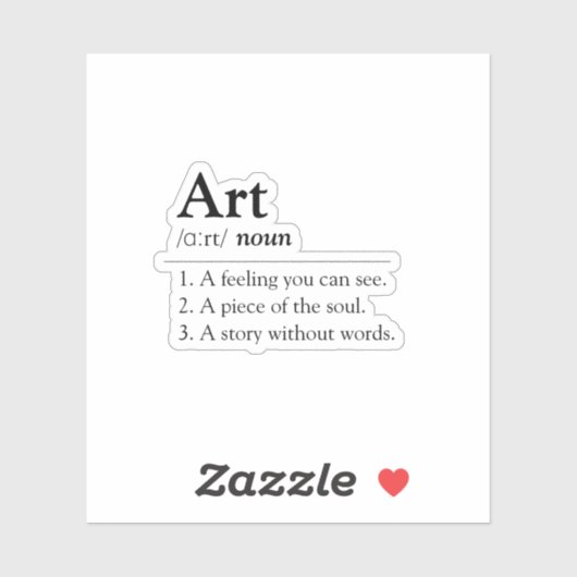 Personalized Art Dictionary Definition Sticker (Blatt)