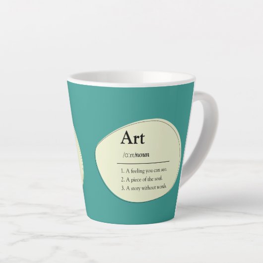 Personalized Art Dictionary Style Coffee Mug Milchtasse (Rechte Ecke)