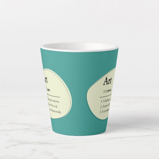 Personalized Art Dictionary Style Coffee Mug Milchtasse (Vorderseite)