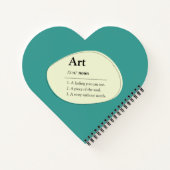 Personalized Art Dictionary Style Heart Sketchbook Notizblock (Rückseite)