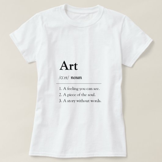 Personalized Art Dictionary Style T-Shirt (Design vorne)