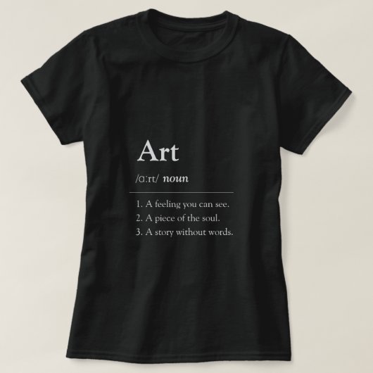 Personalized Art Dictionary Style T-Shirt (Design vorne)