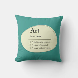 Personalized Art Dictionary Style Throw Pillow Kissen