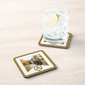 Personalized Artisan Monogram A | Wood Frame Getränkeuntersetzer (Rechte Seite)