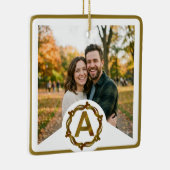 Personalized Artisan Monogram A | Wood Frame Keramikornament (Rechts)