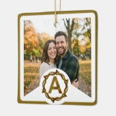 Personalized Artisan Monogram A | Wood Frame Keramikornament (Links)