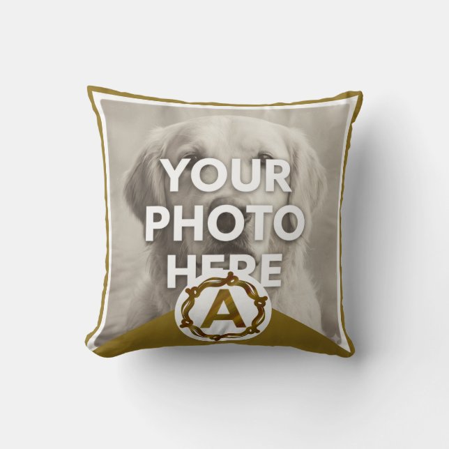 Personalized Artisan Monogram A | Wood Frame Kissen (Vorderseite)