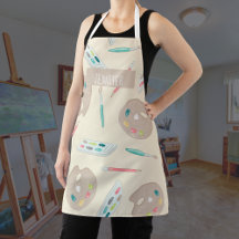 Personalized Artist Apron Smock with Art Supplies