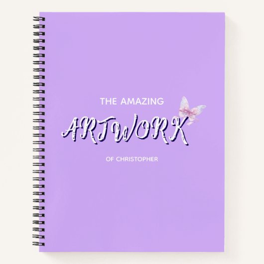 Personalized  Artist Sketchbook with bow Notebook Notizblock (Vorderseite)