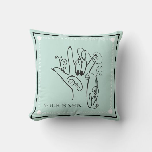 Personalized ASL Throw Pillow Kissen (Vorderseite)