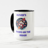 Personalized Astronaut Kitty Coffee & Cocoa Cup Tasse (Vorderseite Links)