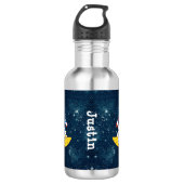 Personalized Astronaut on Moon with Rocket Edelstahlflasche (Vorderseite)
