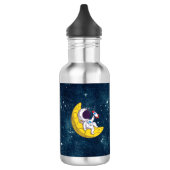 Personalized Astronaut on Moon with Rocket Edelstahlflasche (Links)