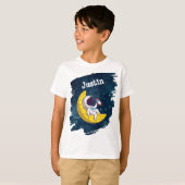 Personalized Astronaut on Moon with Rocket T-Shirt (Vorne ganz)